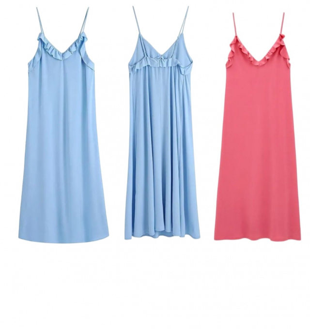 Sky Blue and Pink Dress