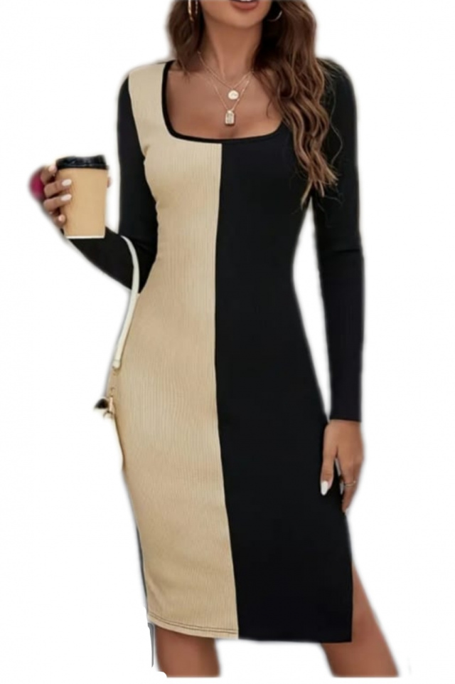 Nude and Black Dress