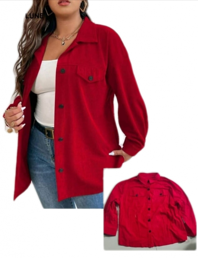 Plus Size Corduroy Shirt