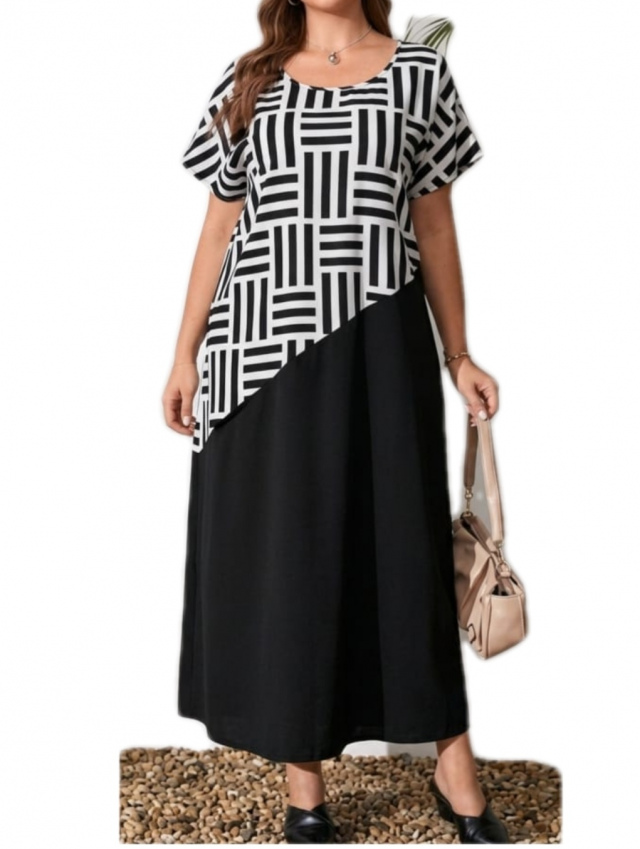 Black and Nude Plus Size Dress