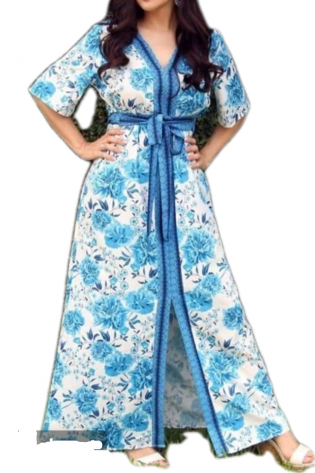 Blue and White Dress